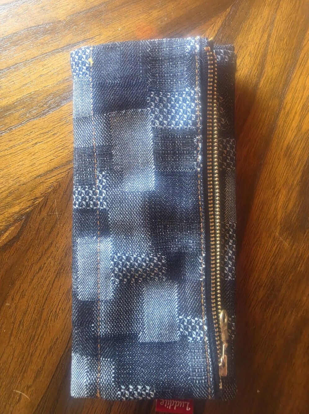Navy Check Zip Pencil Case Pouch - NWOT